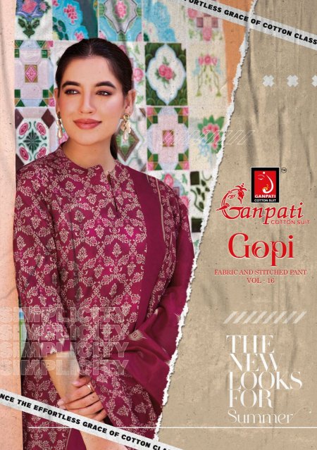 Gopi Vol 16 By Ganpati Cotton Printed Readymade Dress 